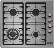 Famos Hob 4 Gas Burners 60 cm HEAVY DUTY INOX